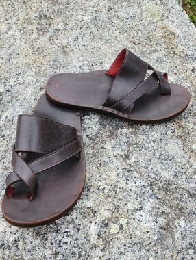 Men's Jutta Neumann Brown Leather Slide Sandals size 9 D